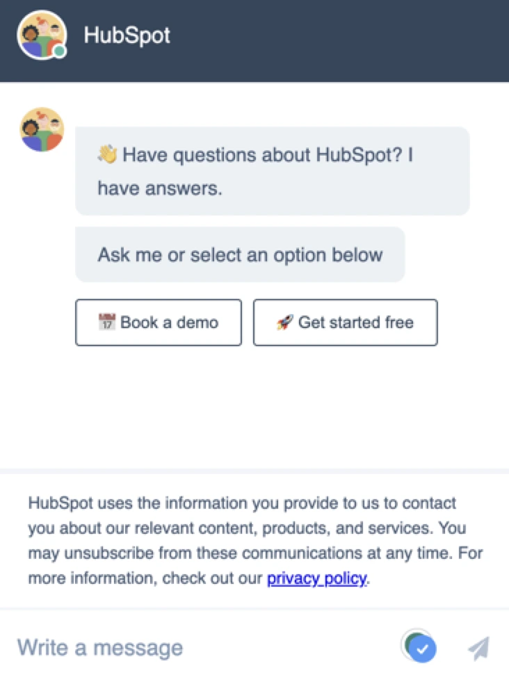 Hubspot chatbot